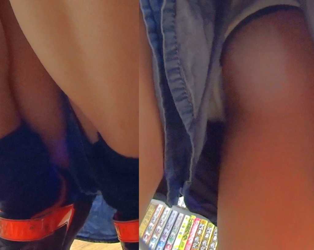 Upskirting college asian teen
