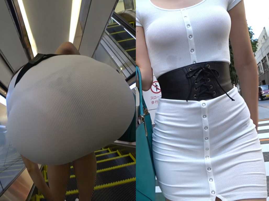 White dress asian goddess bending over