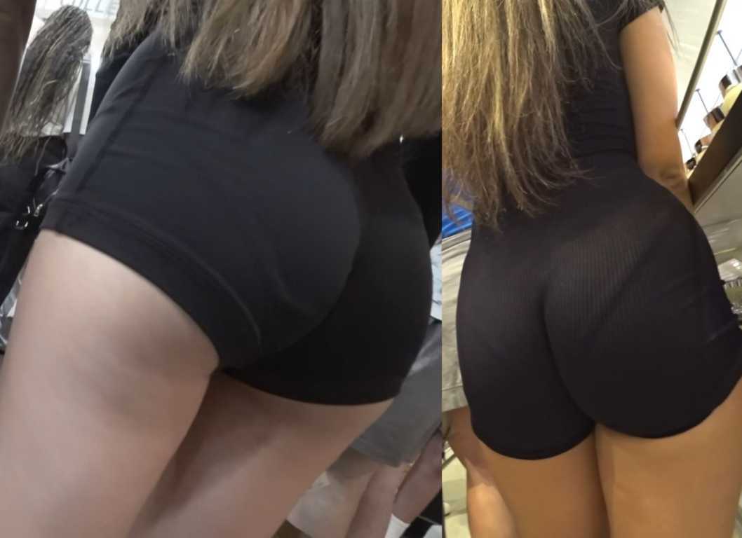Black outfit teen duo creepshot