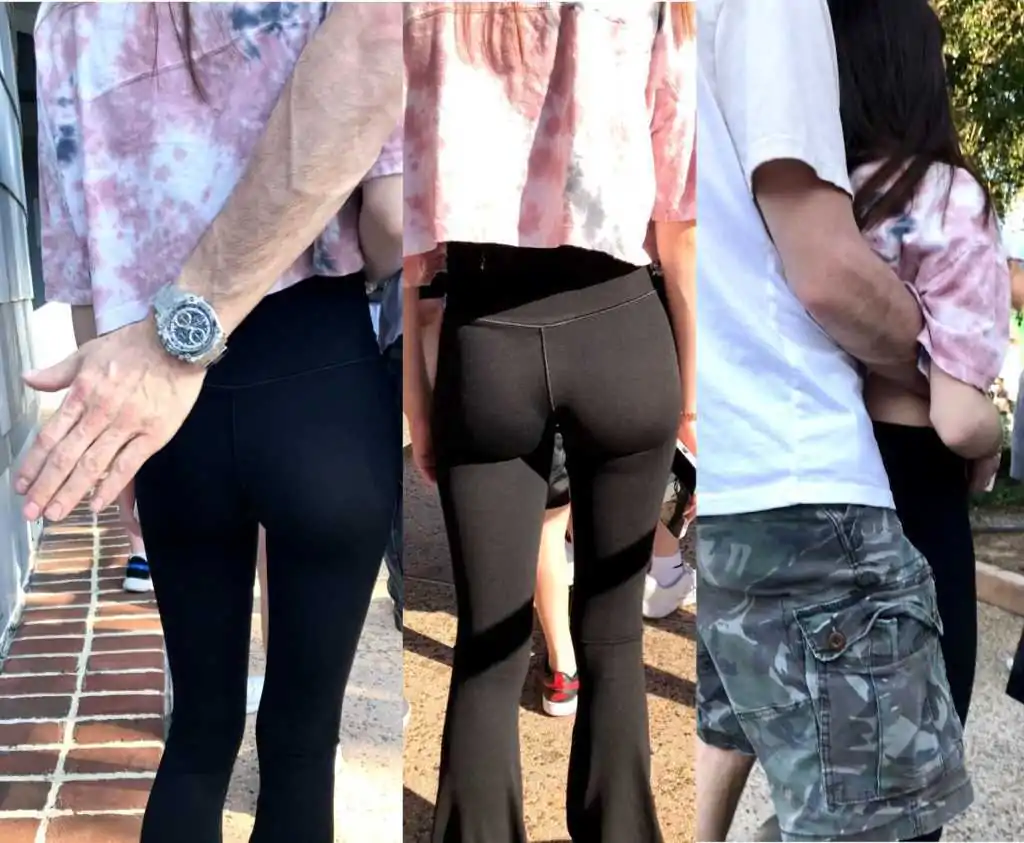 Father spanking daughter's ass