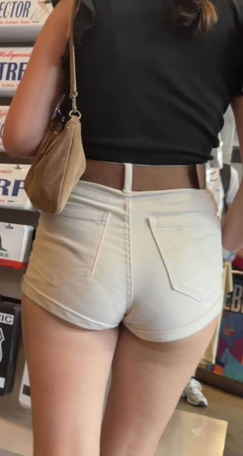 White shorts teen sexy ass creepshot