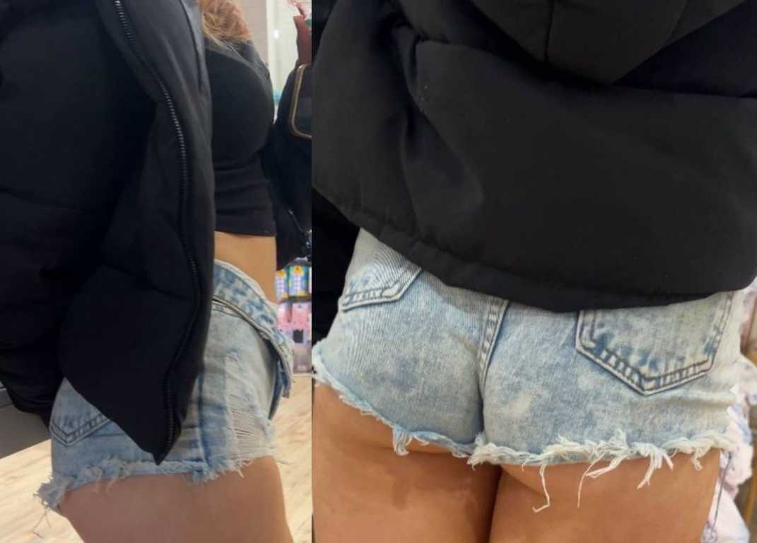 Cheeky daugther teen creepshot in shorts