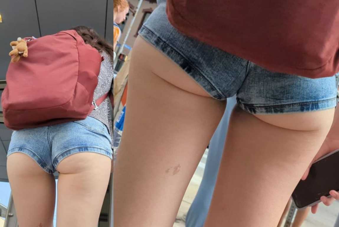 Hs tall teen in short shorts