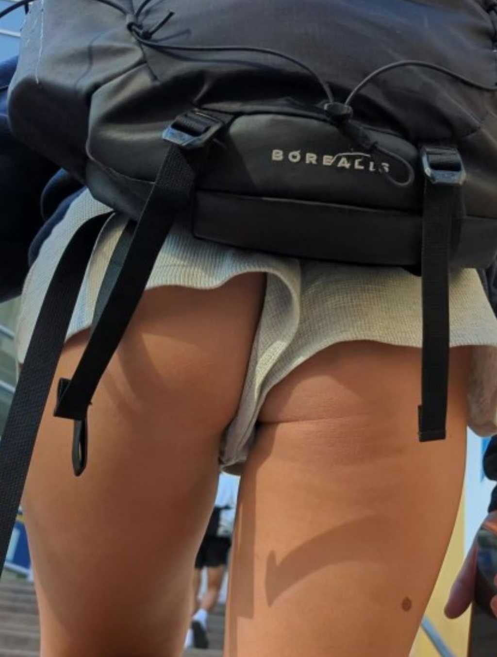 Hs teen in white shorts nice ass