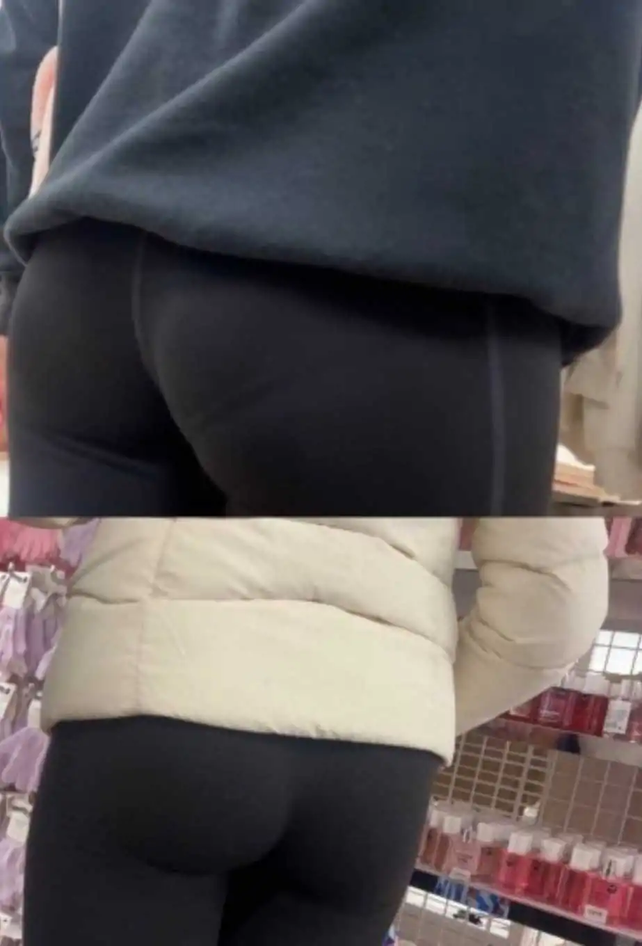 Teen dancers in black leggings creepshot