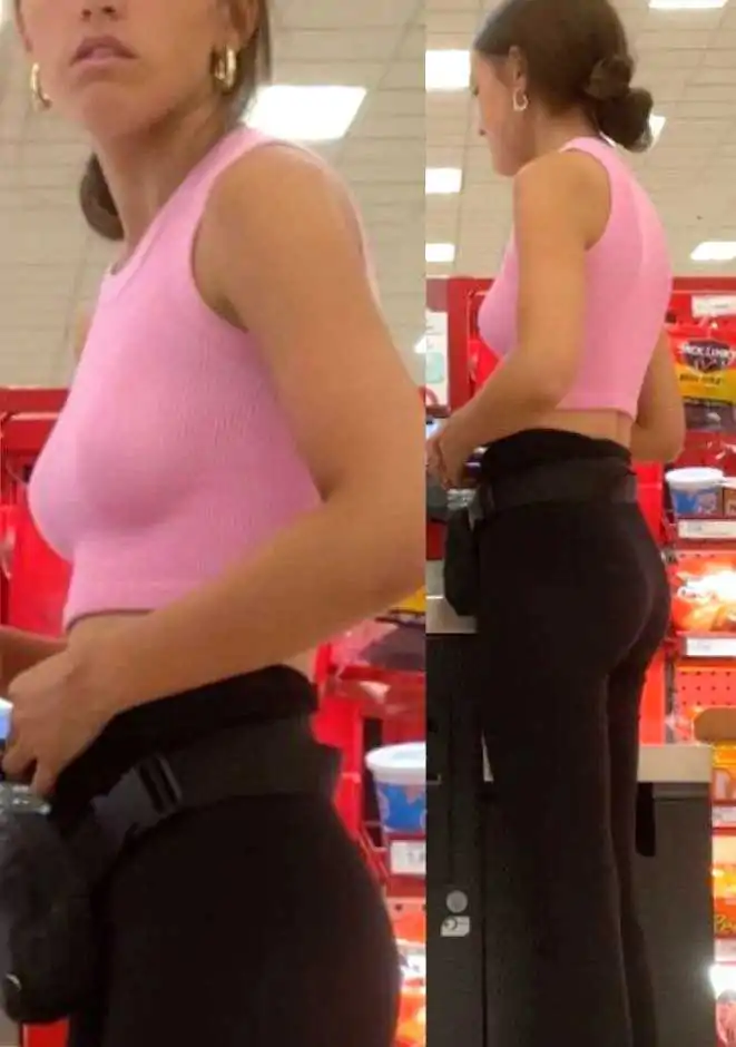 Busted by cute face braless teen