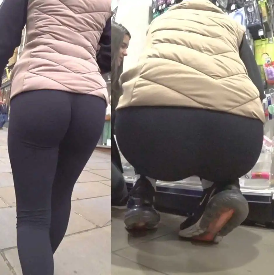 Deep Wedgie Leggings Candid Teen