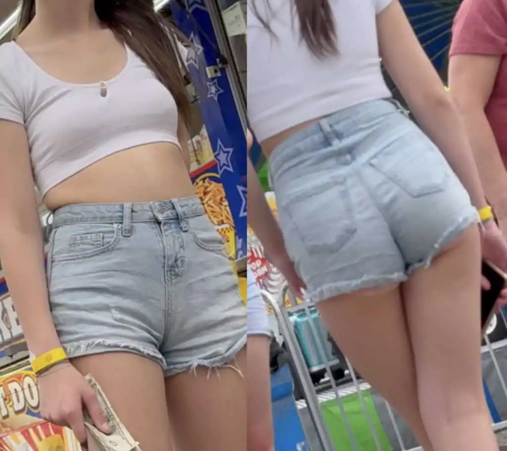 Cute Denim Shorts Teen Ass