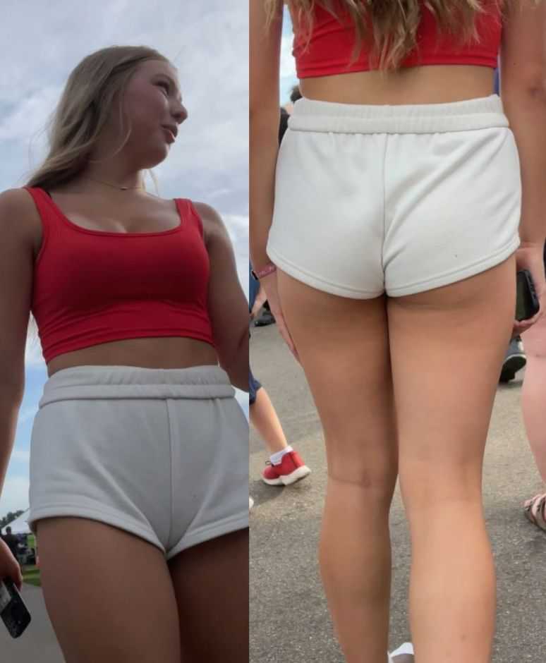 Big Tits Teen In White Shorts