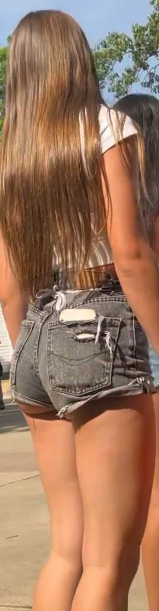 Cheeky Stone Wash Denim Shorts