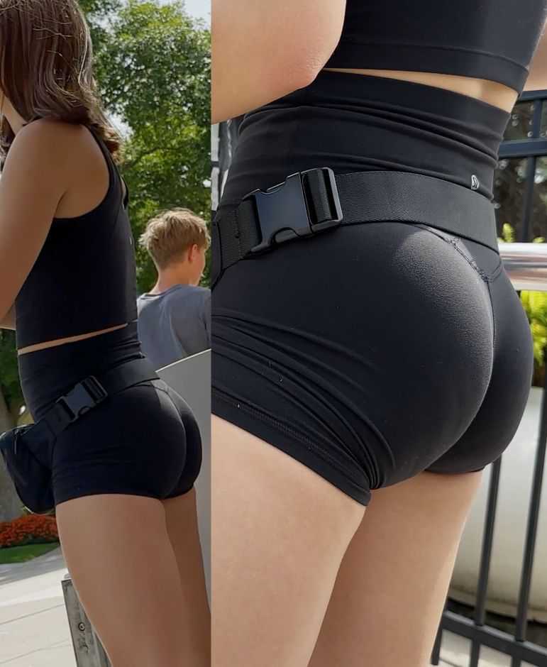 Adorable Face Teen In Black Shorts