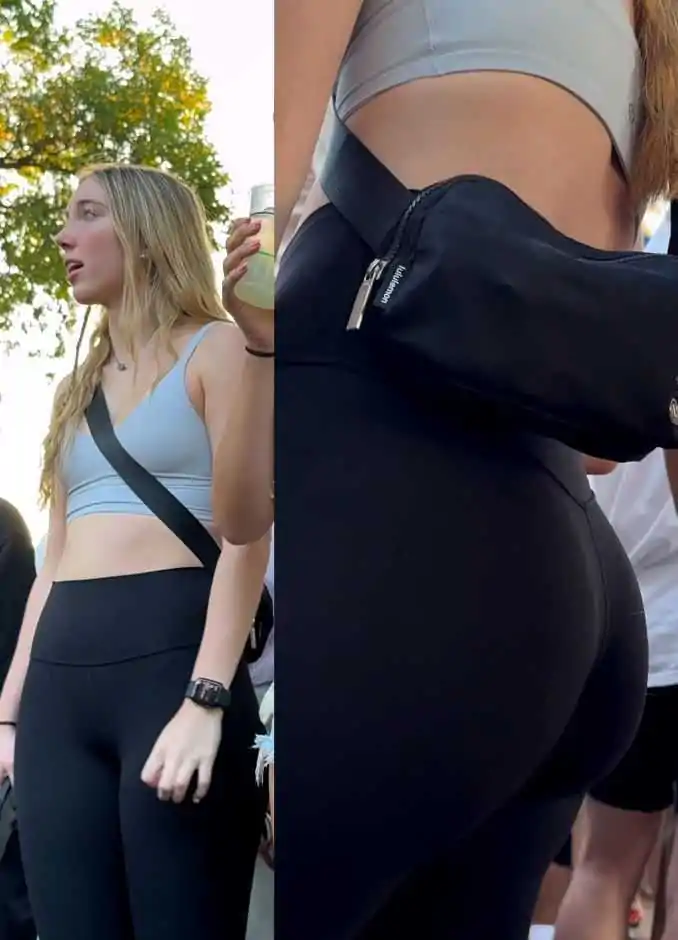 Cute Blonde Teen In Leggings (Horizontal)