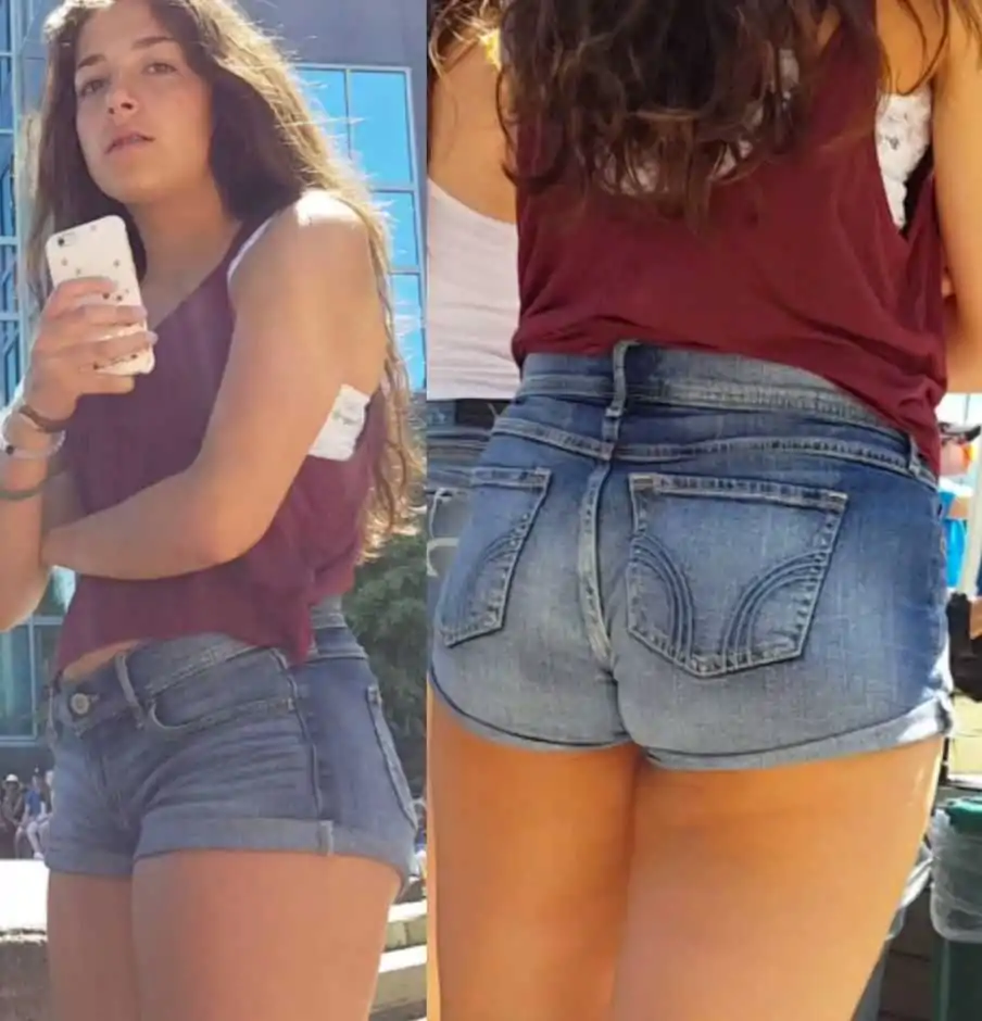Busted By Teen In Denim Shorts