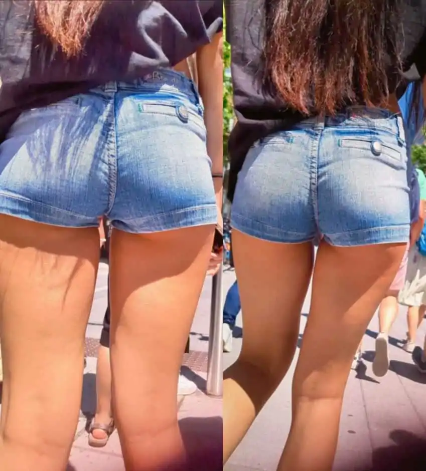 Perfect Slim Body Teen In Tight Shorts