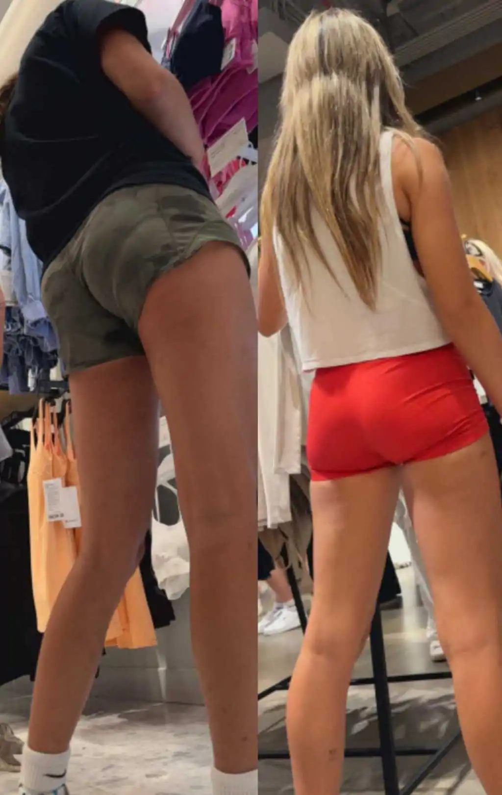 Teen Duo Shopping In Shorts