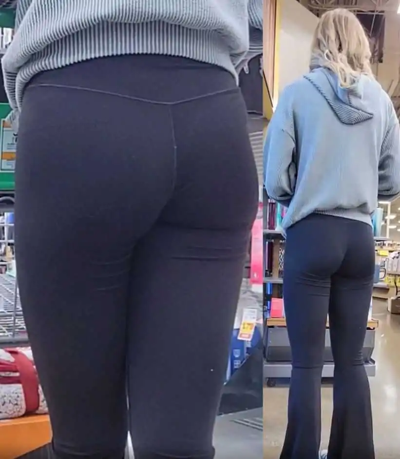 Blonde Daugther In Leggings