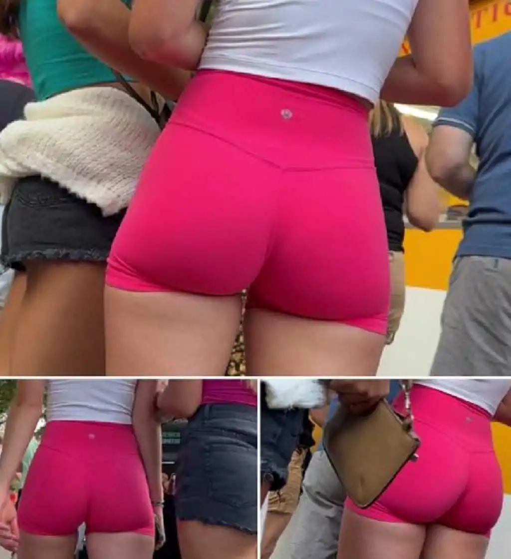 Pink Shorts Teen Amazing Ass