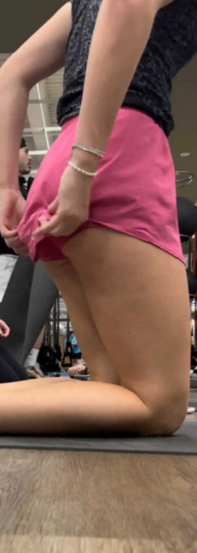Two Teenies Playing At The Gym