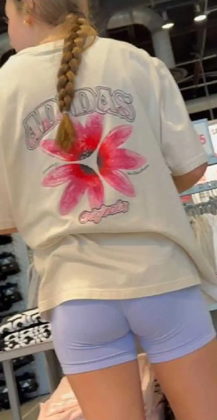 Purple Shorts Blonde Teenie Creepshot