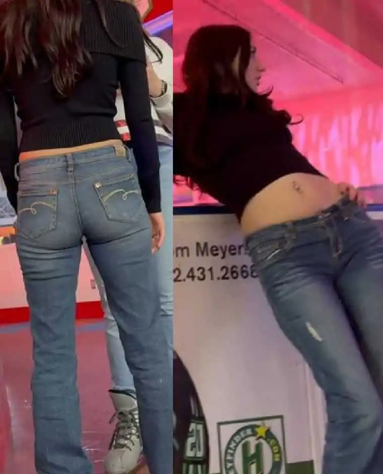 Sexy Brunette Teen Creepshot In Jeans