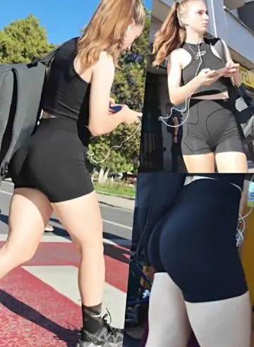 Black Biker Shorts Teen Sexy Ass