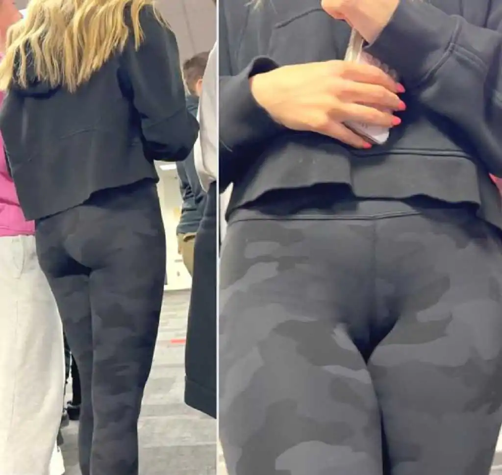 Camo Leggings Cute Blonde Cameltoe Creepshot