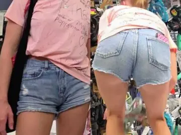 Denim Shorts Blonde Teen Creepshot