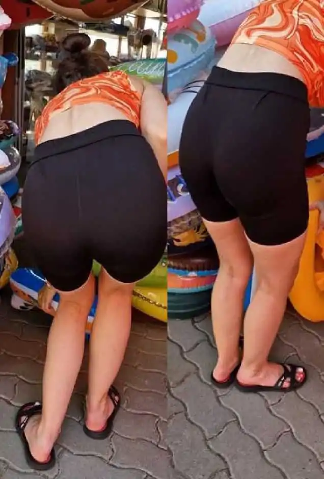 Skinny Daugther In Tight Shorts