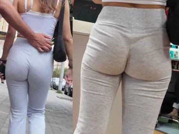 Teen Girlfriend In Grey Leggings