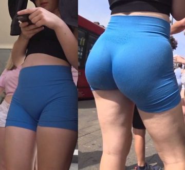 Amazing Ass Teen Creepshot in Blue Shorts