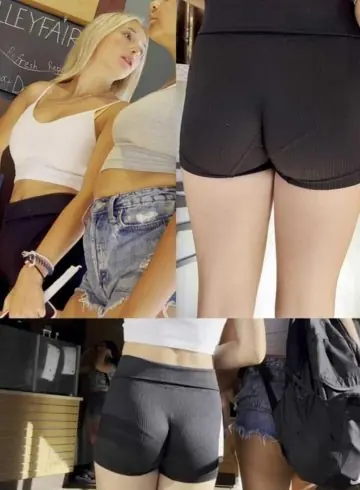 Black Shorts Cute Blonde Teen Creepshot