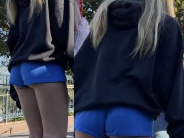 Blue Shorts Disney Teen Creepshot