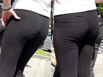 Teen In Leggings In Line For a Popsicle