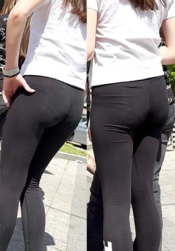 Teen In Leggings In Line For a Popsicle